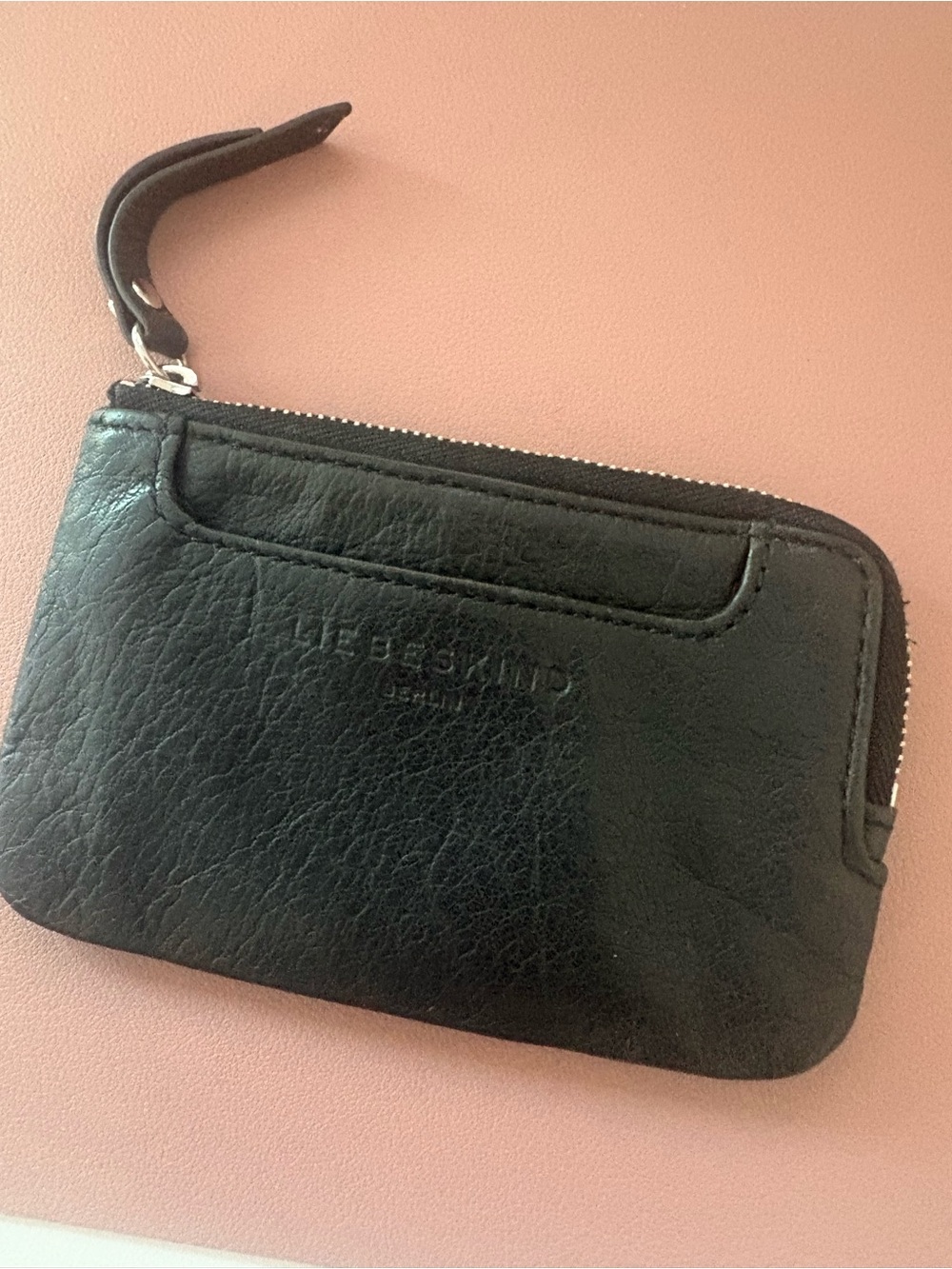 Liebeskind Black Leather Zip Pouch Wallet